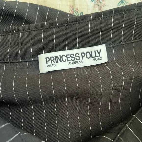 Princess Polly Charcoal Pinstripe Button-Down Shirt - Picture 3 of 5